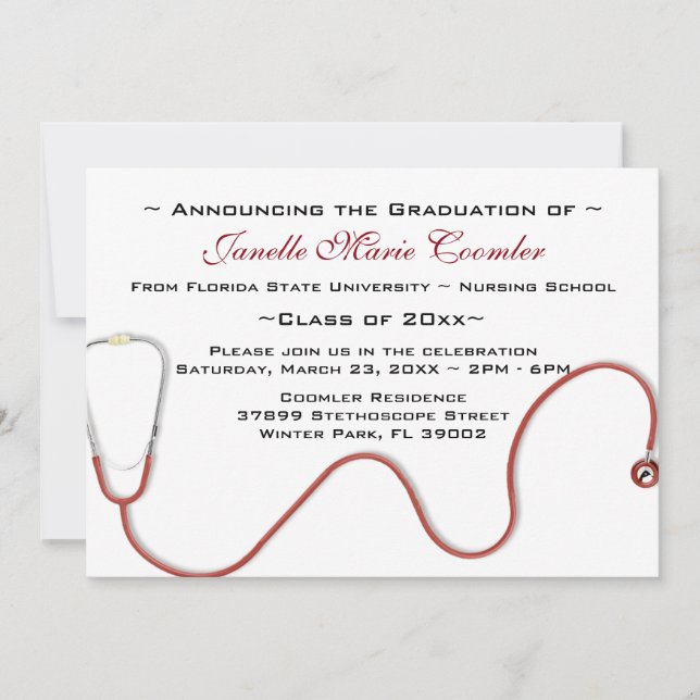 Invitación a graduación de la Facultad de Medicina (Anverso)