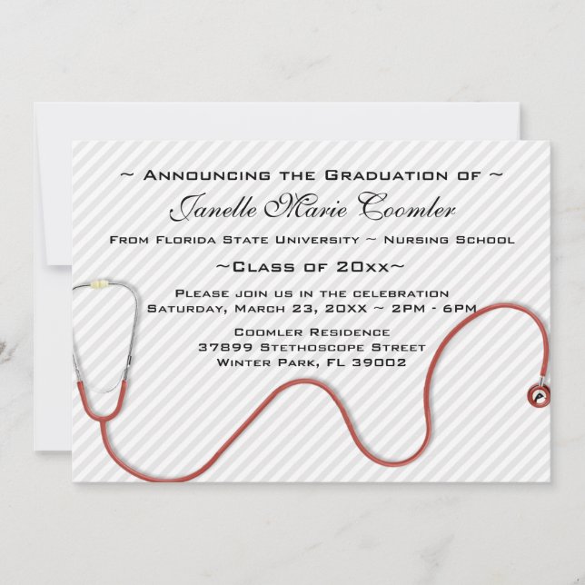 Invitación a graduación de la Facultad de Medicina (Anverso)