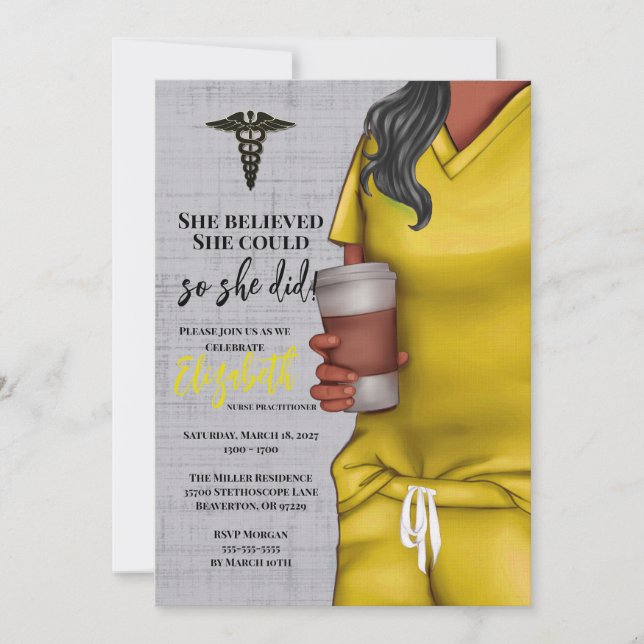 Invitación a graduación de la Facultad de Medicina (Anverso)