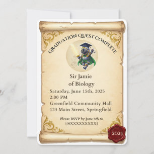 Invitación a graduación de la Fantasía medieval