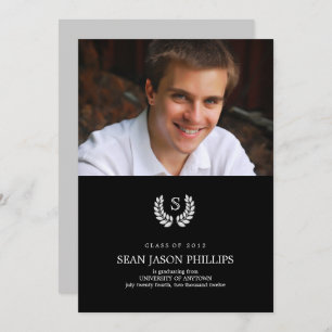 Invitación a graduación de la ley por monograma de