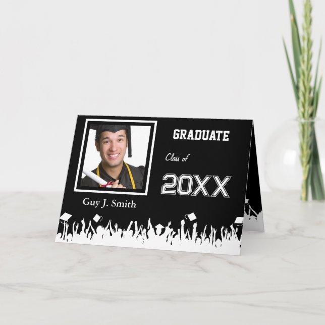 Invitación a graduación de la multitud de tu silue (Anverso)