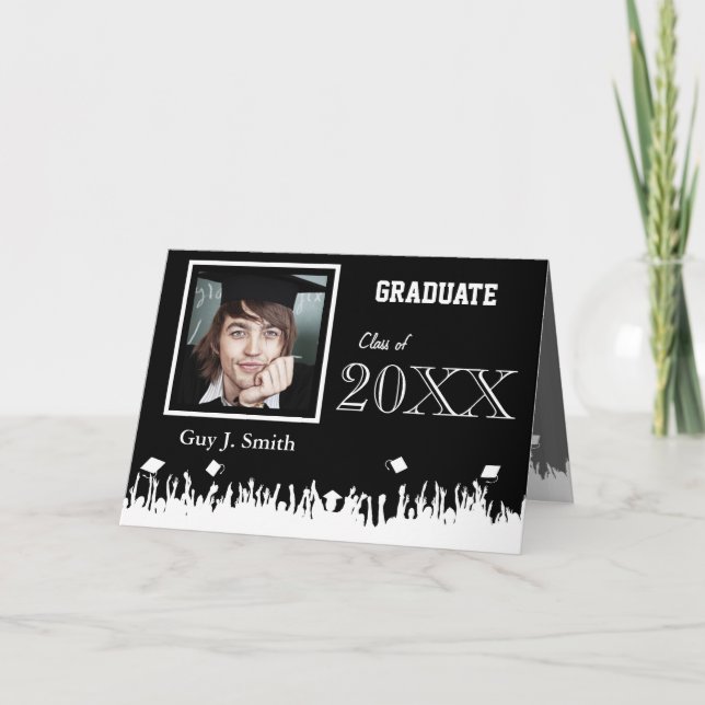 Invitación a graduación de la multitud de tu silue (Anverso)