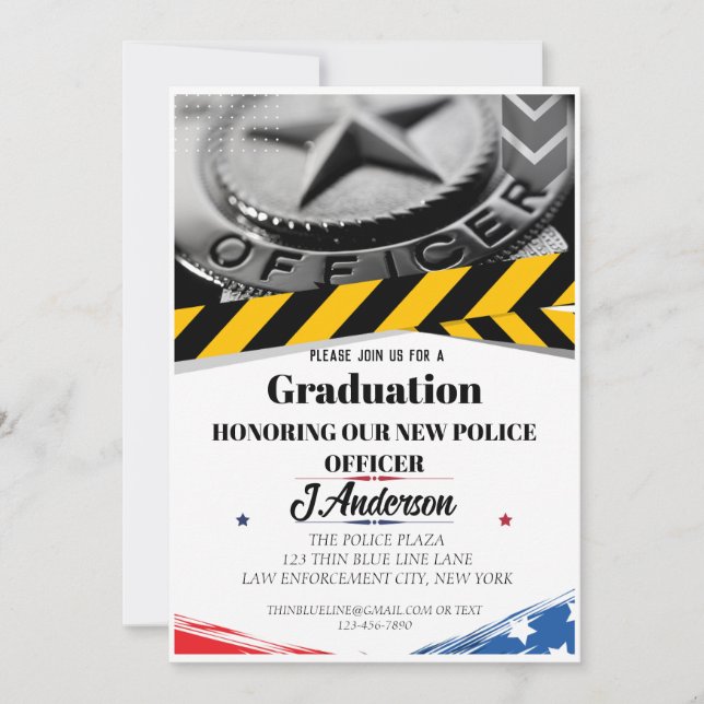 Invitación a graduación de la Policía de Bandera d (Anverso)
