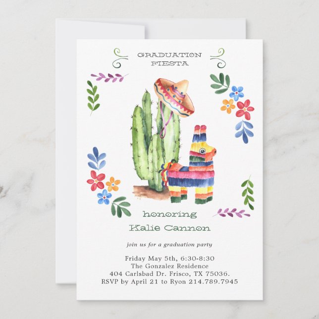 Invitación a graduación de la Santa Guacamole Fies (Anverso)