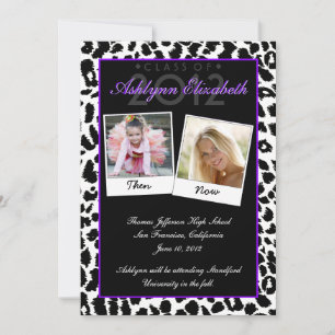 Invitación a graduación de Leopard de moda entonce