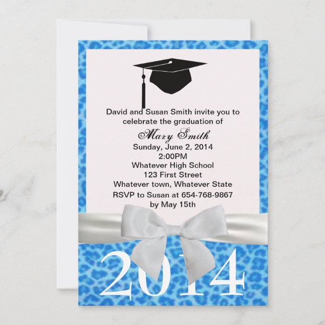Invitación a graduación de Leopardo Azul de Cinta  (Anverso)