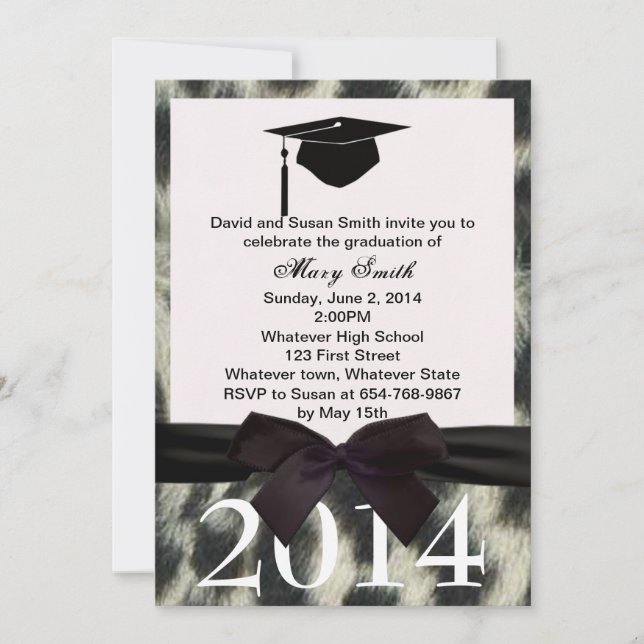 Invitación a graduación de Leopardo de nieve de ci (Anverso)