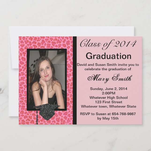 Invitación a graduación de Leopardo Rosa (Anverso)