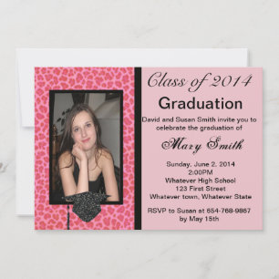Invitación a graduación de Leopardo Rosa