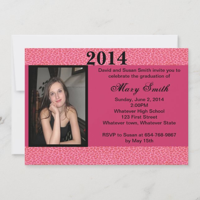 Invitación a graduación de Leopardo Rosa (Anverso)