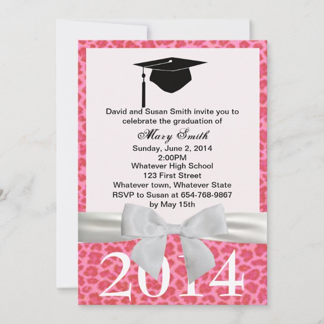 Invitación a graduación de Leopardo Rosa de Cinta  (Anverso)
