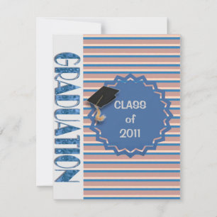 Invitación a graduación de libros de franjas