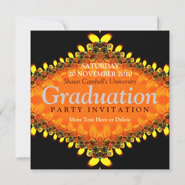 Invitación a graduación de llama fractal (Anverso)