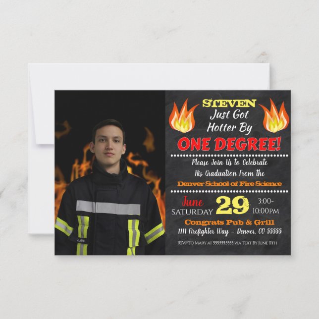 Invitación a graduación de lucha contra incendios (Anverso)