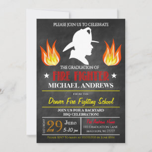 Invitación a graduación de lucha contra incendios