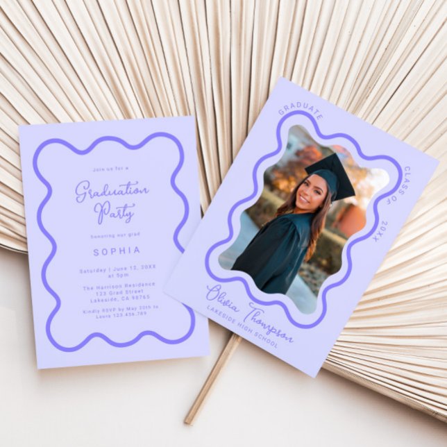 Invitación a graduación de marco de foto ondulada  (Subido por el creador)