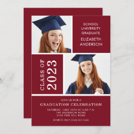 Invitación a graduación de Maroon con fotografía m