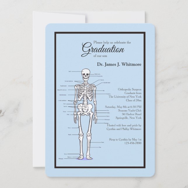 Invitación a graduación de MD ortopedia (Anverso)