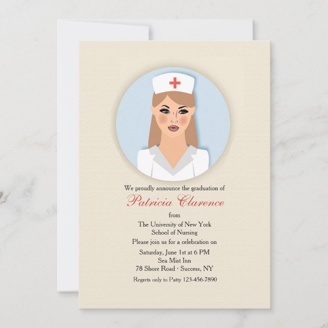 Invitación a graduación de Medallón de Enfermería (Anverso)