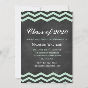 Invitación a graduación de Mint & Chalkboard