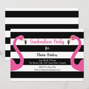 Invitación a graduación de moda de Flamingo