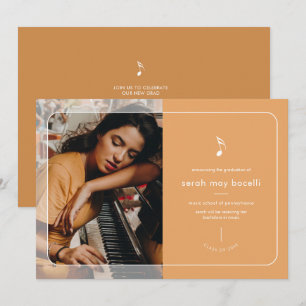 Invitación a graduación de Music Major