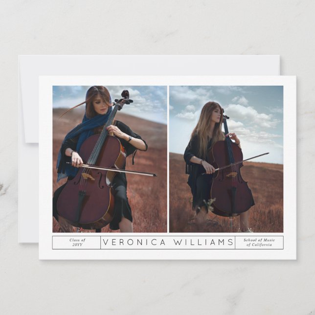 Invitación a graduación de música Yin & Yang (Anverso)