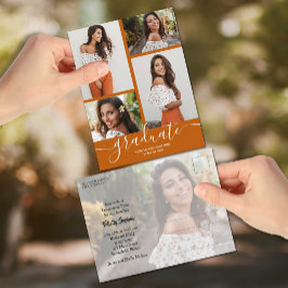 Invitación a graduación de Naranja quemado de múlt