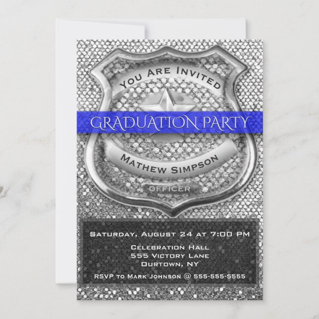 Invitación a graduación de oficial de policía (Anverso)