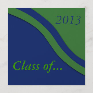 Invitación a graduación de ola verde azul