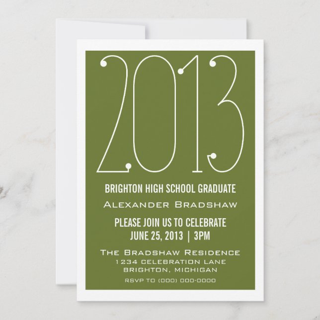 Invitación a graduación de Olive Trendy 2013 (Anverso)