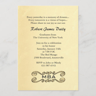 Invitación a graduación de Oro Antiguo