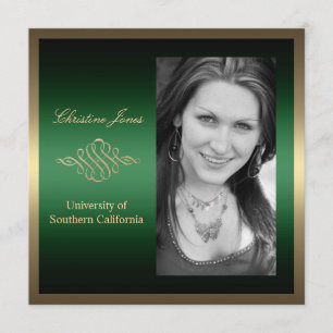 Invitación a graduación de oro y VERDE