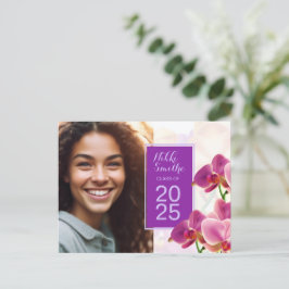 Invitación a graduación de orquídeas de estilo mod