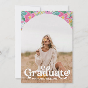 Invitación a graduación de Pastel Ditsy Floral Edi