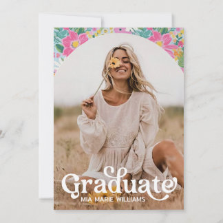 Invitación a graduación de Pastel Ditsy Floral Edi