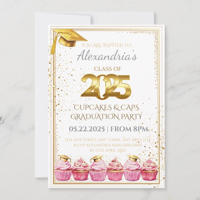 Invitación a graduación de pasteles y tapas 2025 (Anverso)
