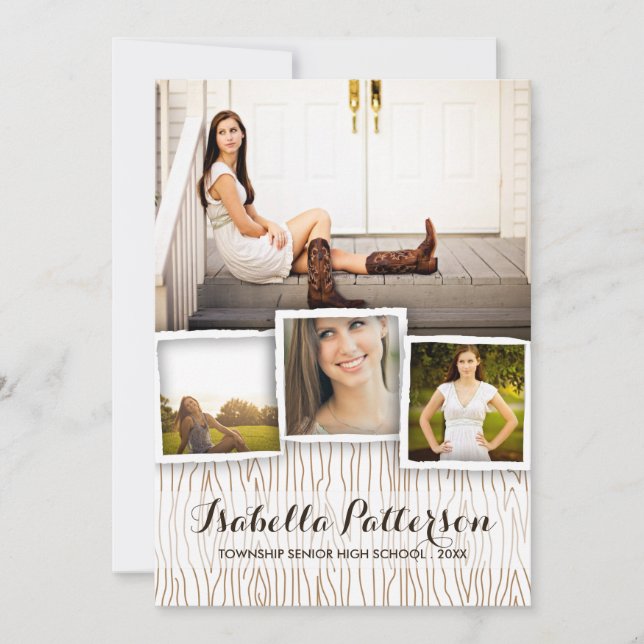 Invitación a graduación de pasto rústico en el paí (Anverso)