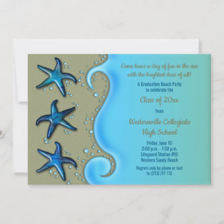 Invitación a graduación de Paua Shell Starfish Bea