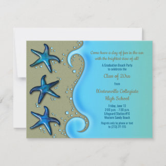 Invitación a graduación de Paua Shell Starfish Bea