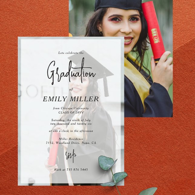 Invitación a graduación de personalizado 2 de text (Subido por el creador)
