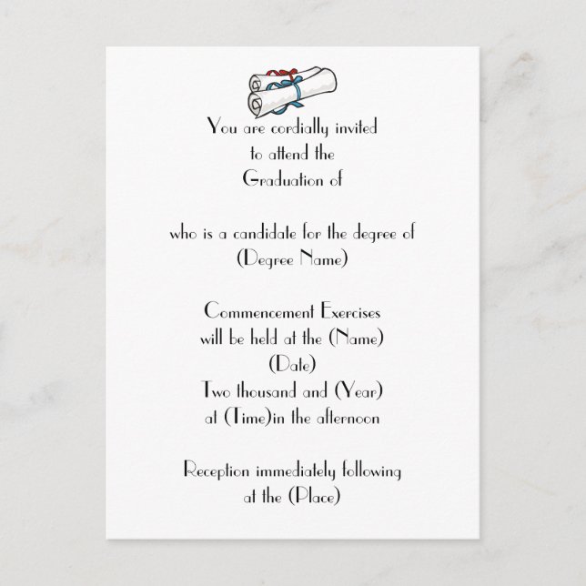 Invitación a graduación de personalizado-Diplomas (Anverso)