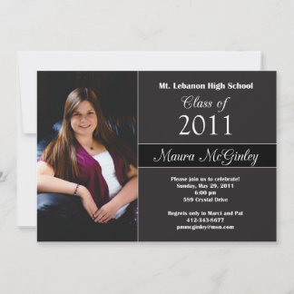 Invitación a graduación de Personalizado - Negro