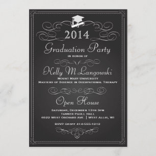 Invitación a graduación de pizarra de Chalkboard