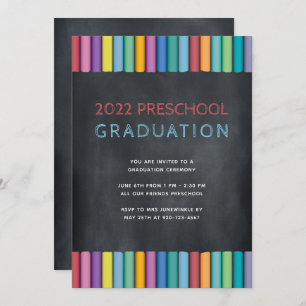 Invitación a graduación de preescolar de Chalk mod