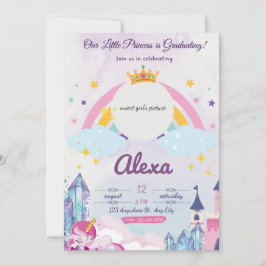 Invitación a graduación de Princesa Unicornio para