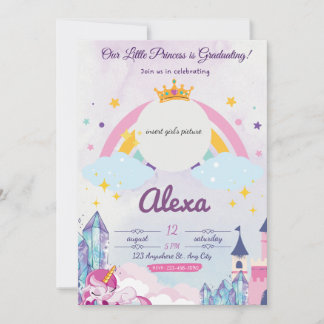 Invitación a graduación de Princesa Unicornio para