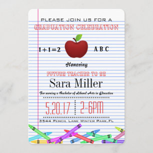 Invitación a graduación de profesor de Apple Roja