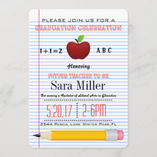 Invitación a graduación de profesor de Apple Roja